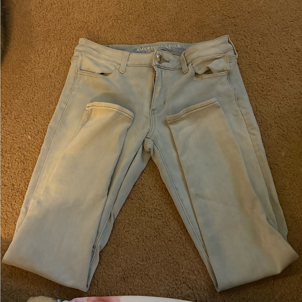 American Eagle Outfitters Cream/Tan Women's Jeggings